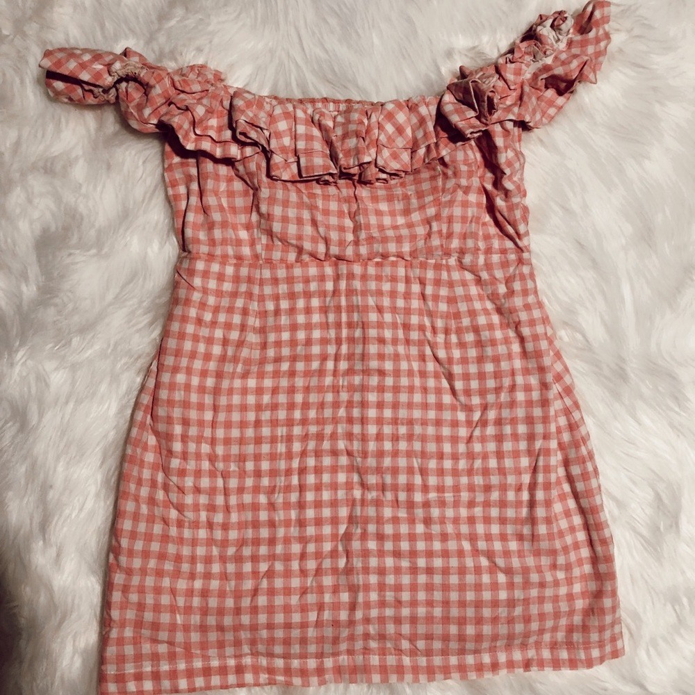 Pink off the shoulder dress